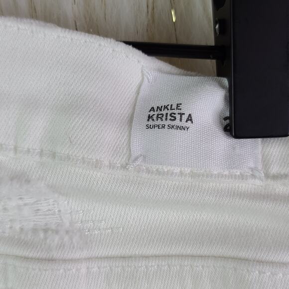 NEW Hudson Ankle Krista Super Skinny White Distressed Stretch Jeans Size 27 - Picture 12 of 13